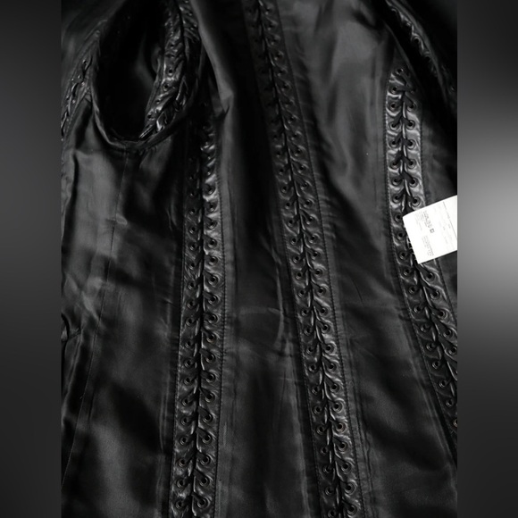 Dolce & Gabbana Wool Leather Lace Up Coat Double Breasted 40 Leather Fringe $9K - Picture 4 of 14
